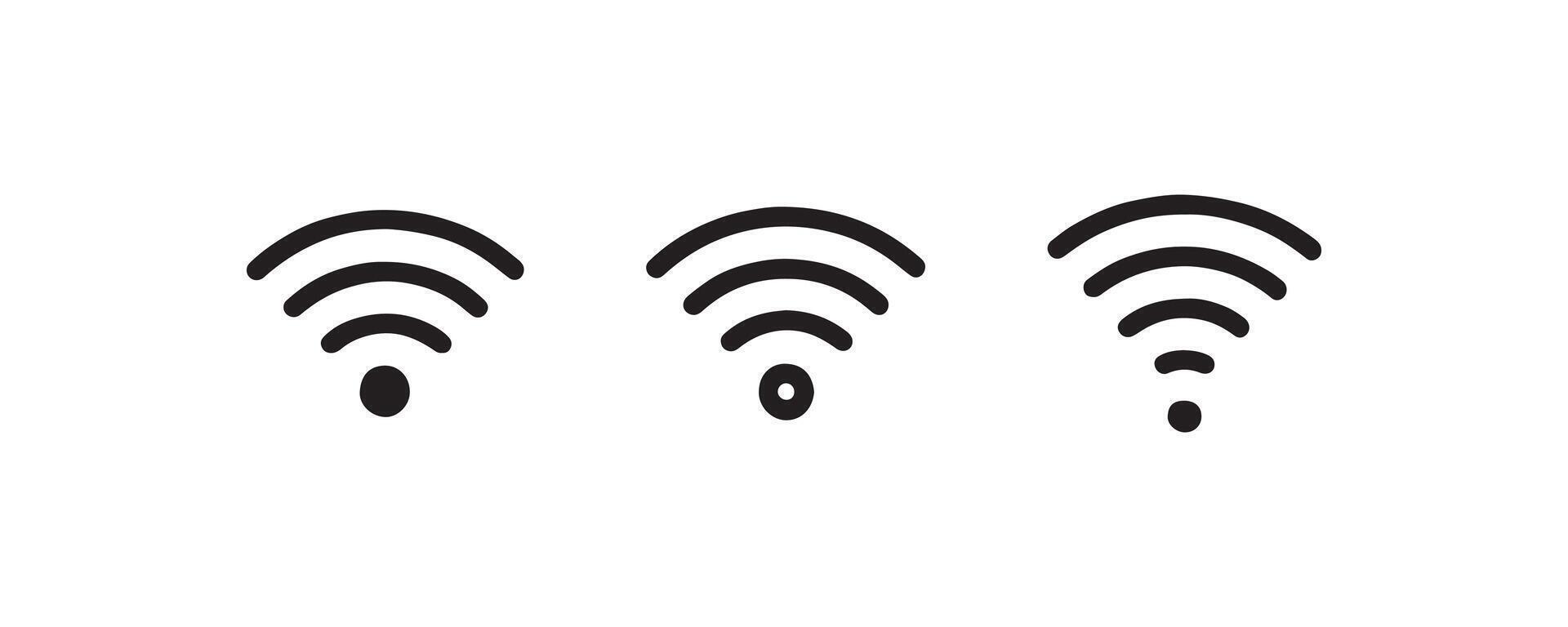 Wireless internet signal strength icons vector