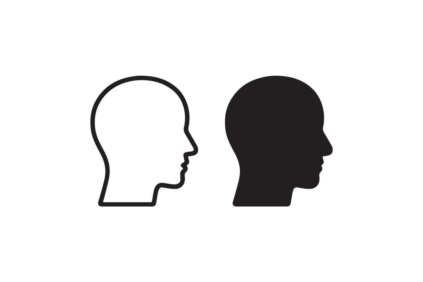 WebHuman head silhouette and outline icons vector