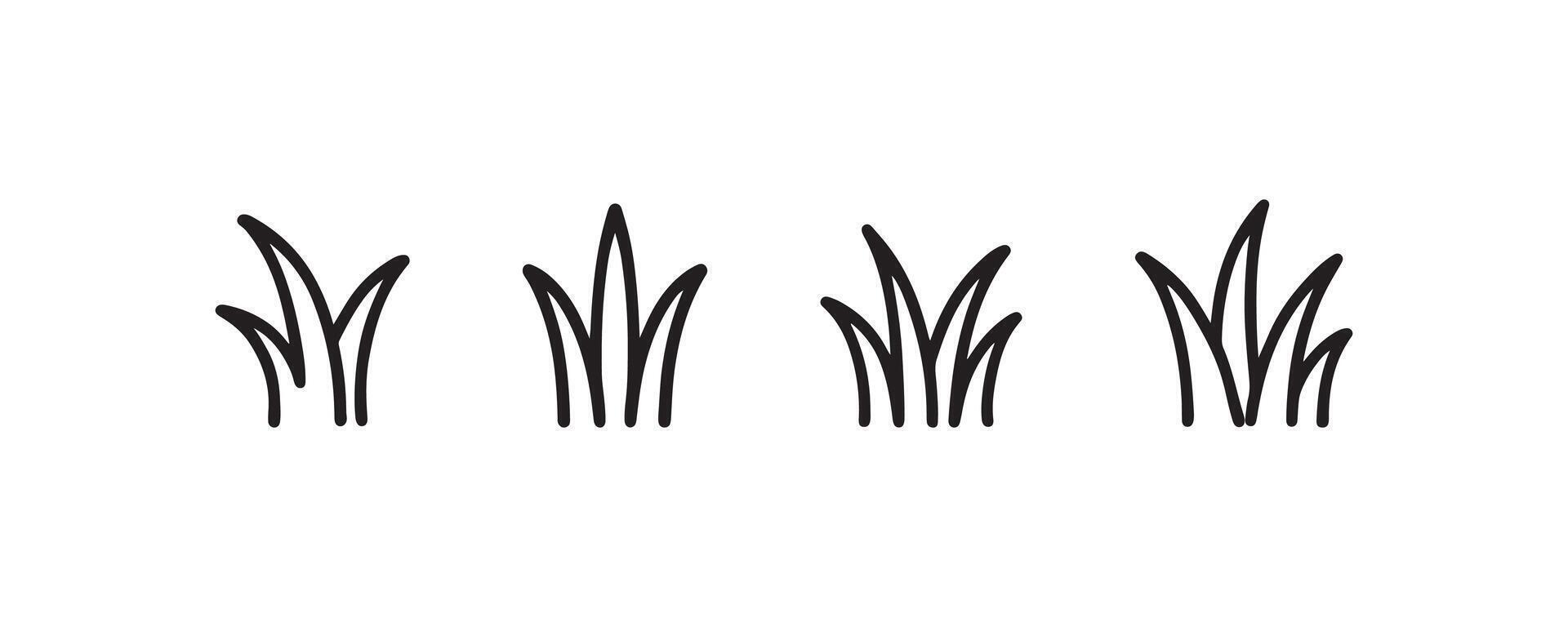WebGrass blade outline icons for landscaping design vector