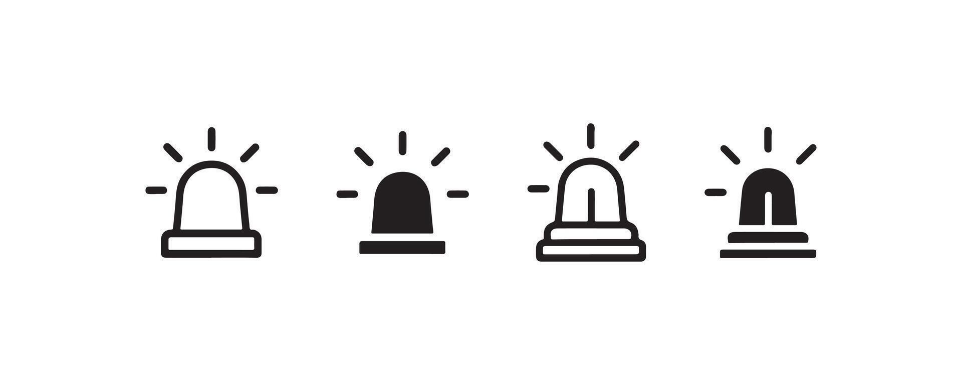 Emergency siren icons in outline and solid style vector