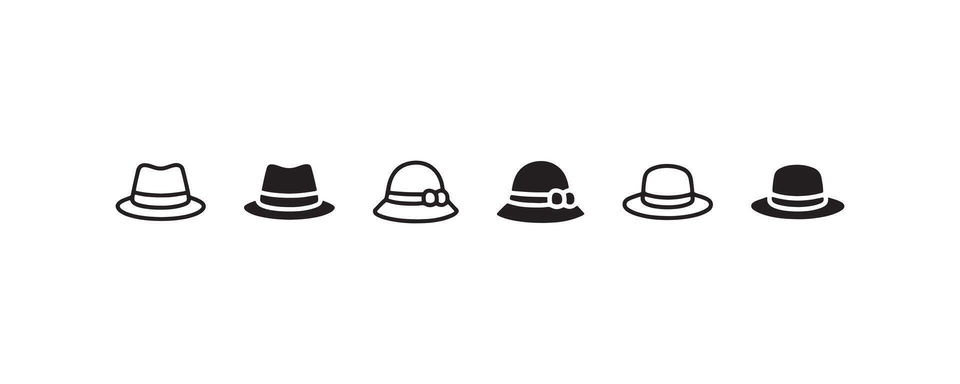 Hat icon set with fedora and vintage styles vector