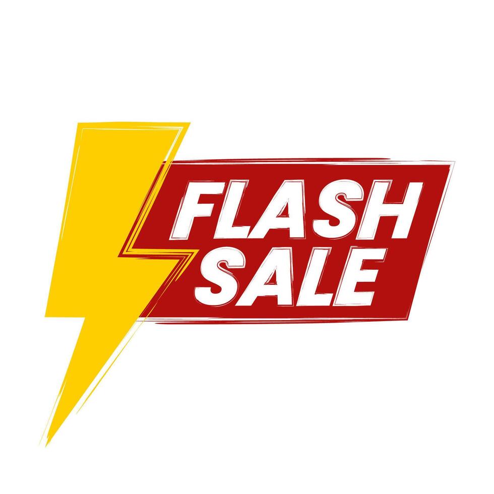 Flash Sale Banner with Lightning Bolt vector
