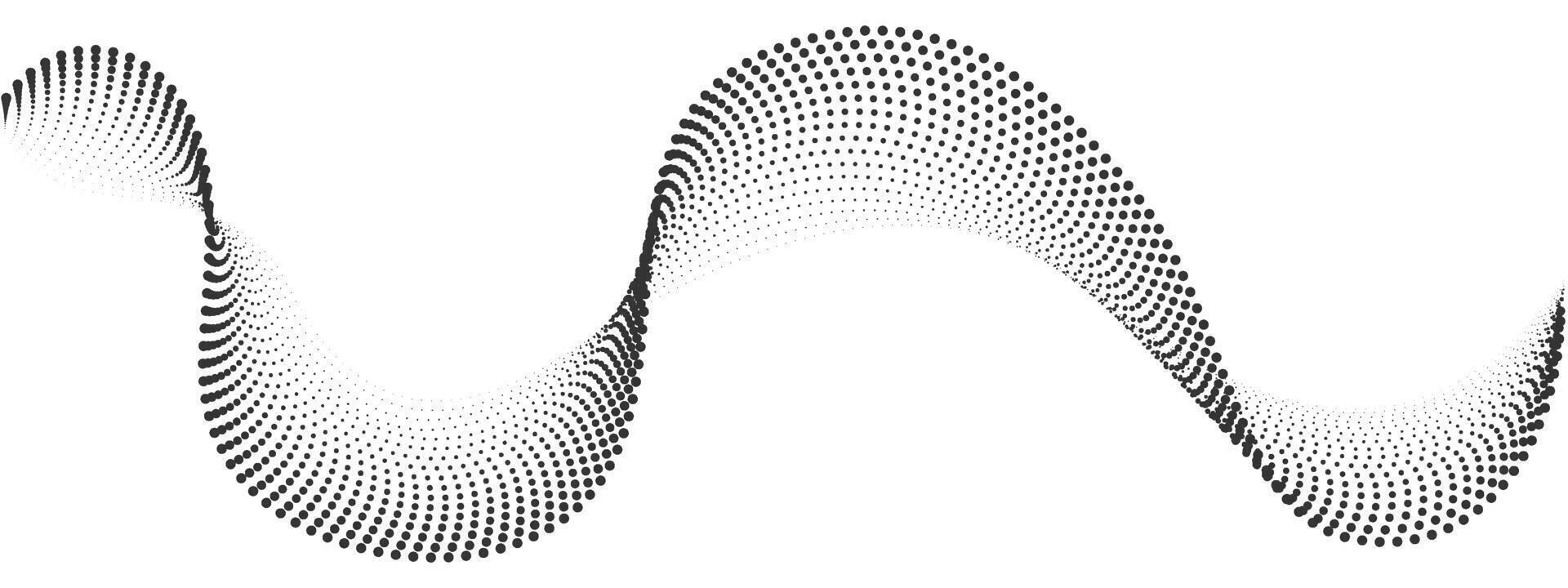 Futuristic geometric abstract shapes halftone, smooth wavy dotted lines gradient curved stripes. Abstract digital wave particles. modern design for equalizer, audio recording, voice assistant. vector