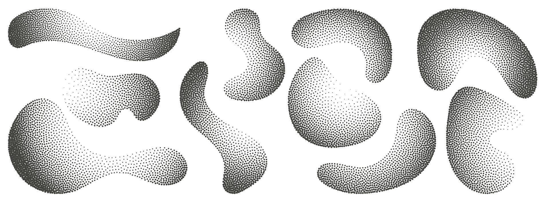 Abstract halftone dot elements, halftone gradients, various Stipple bubbles. abstract abstract dot shapes , halftone liquids vector