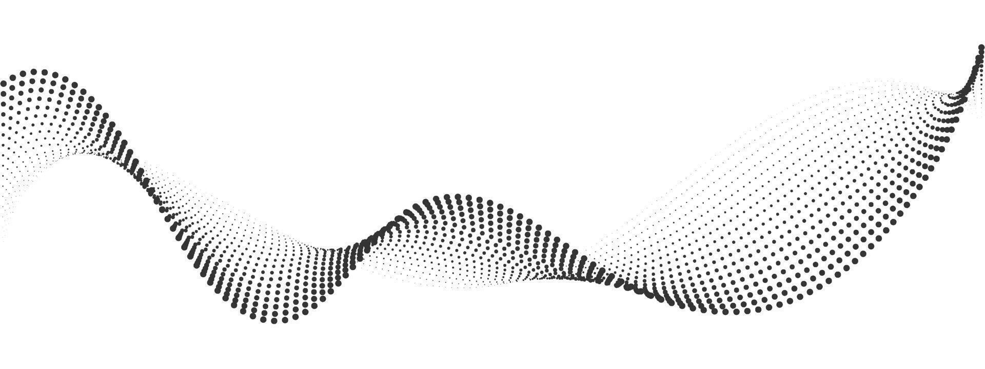 Futuristic geometric abstract shapes halftone, smooth wavy dotted lines gradient curved stripes. Abstract digital wave particles. modern background for equalizer, audio recording. vector