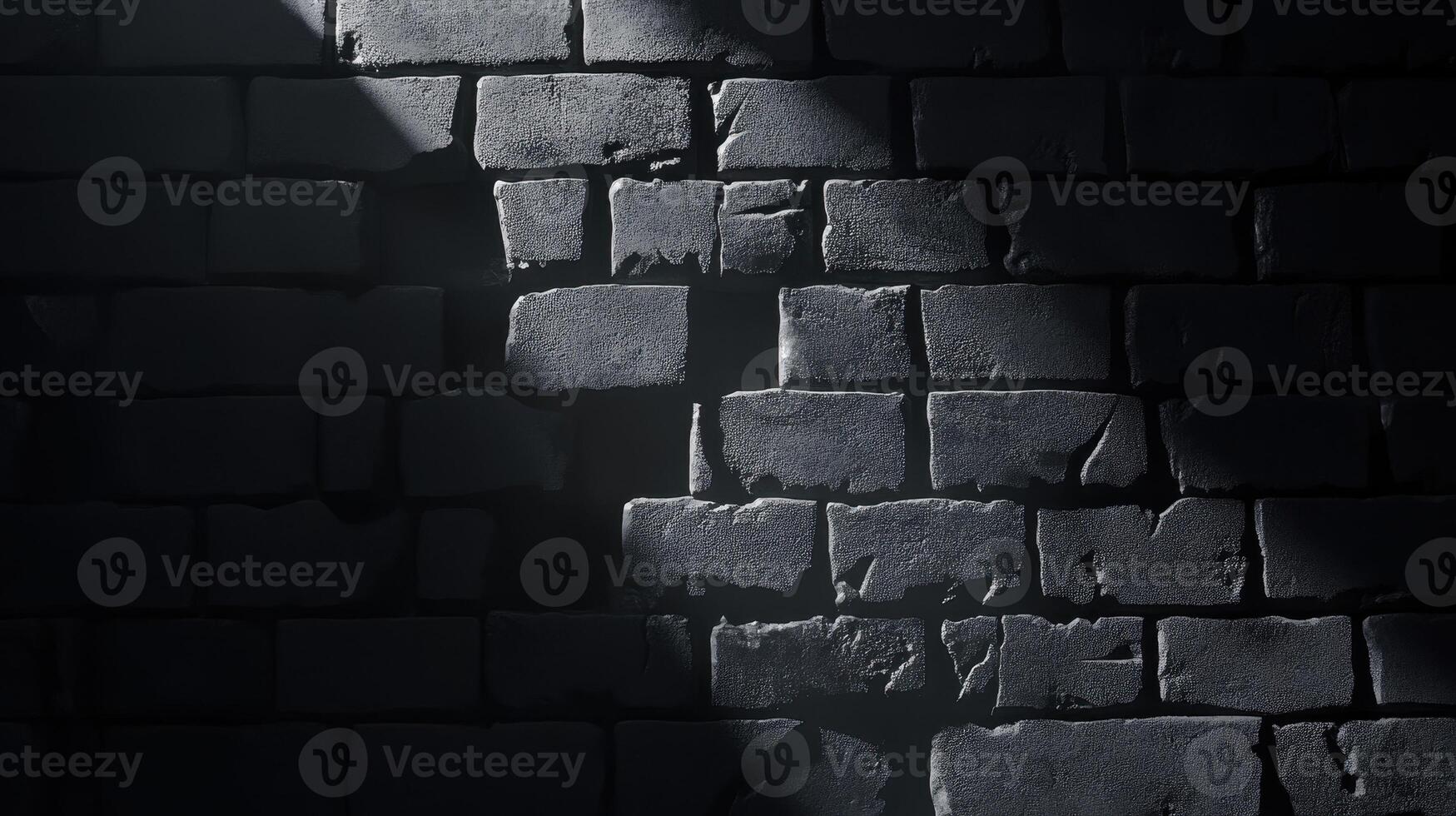 Darkened Stone Architectural Element Shrouded in Shadow and Textured by the Play of Light photo