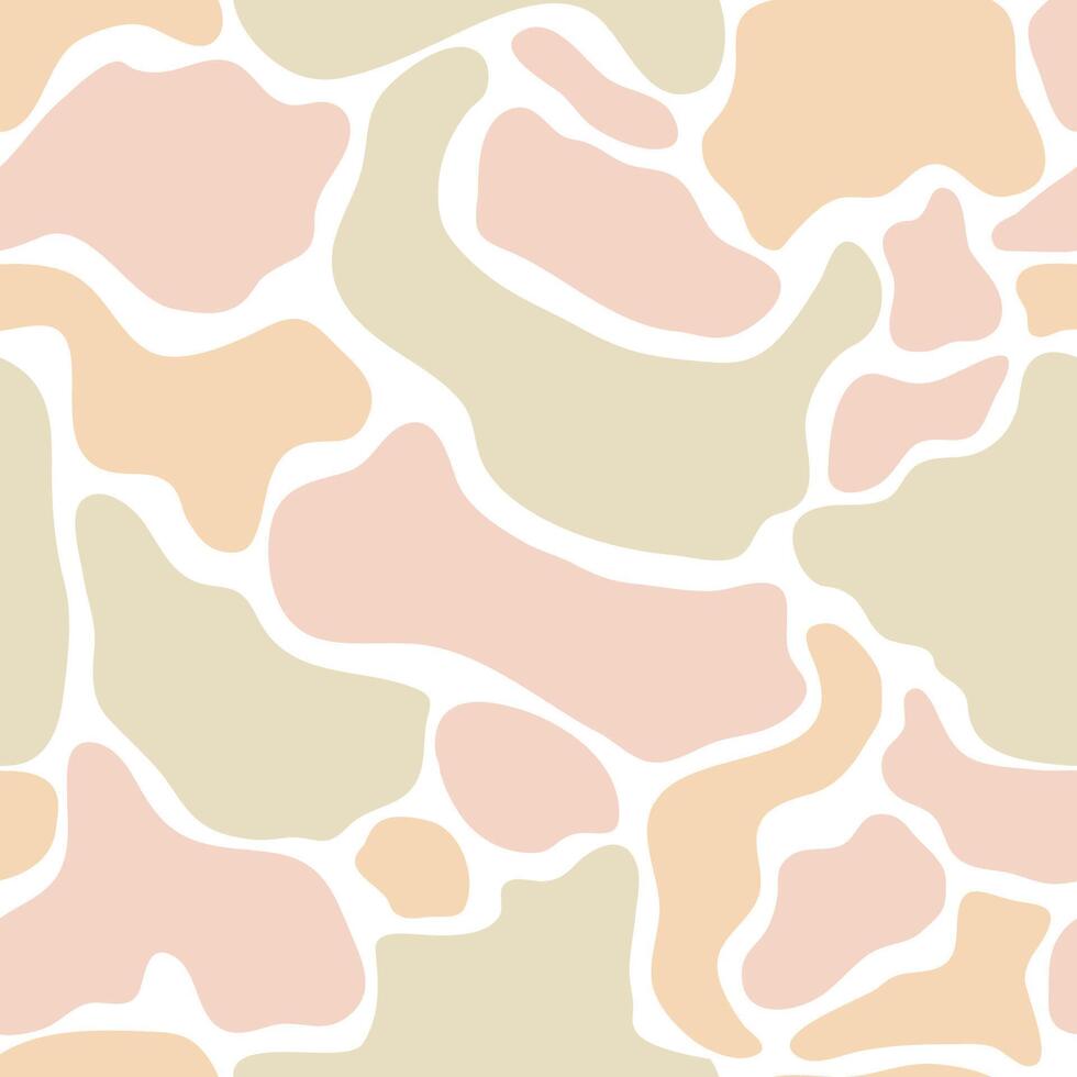 Abstract organic shape autumnal seamless pattern. Season flowing dots and blot drawn wallpaper. Seasonal Nature background. vector