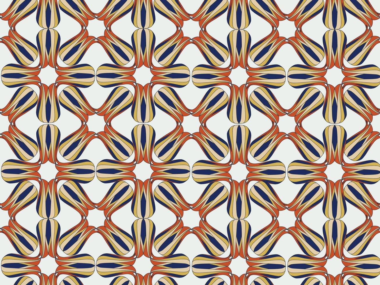 Seamless pattern with flourish ornament in 1920s graphic design style. Artistic abstract vintage geometric diagonal structure ornamental texture vector