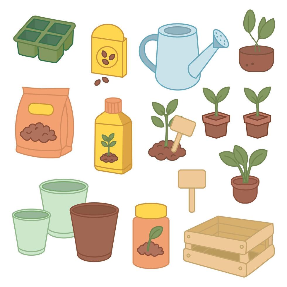 Gardening Tools Set vector