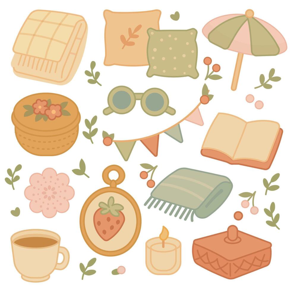 Cozy Relaxation Elements vector