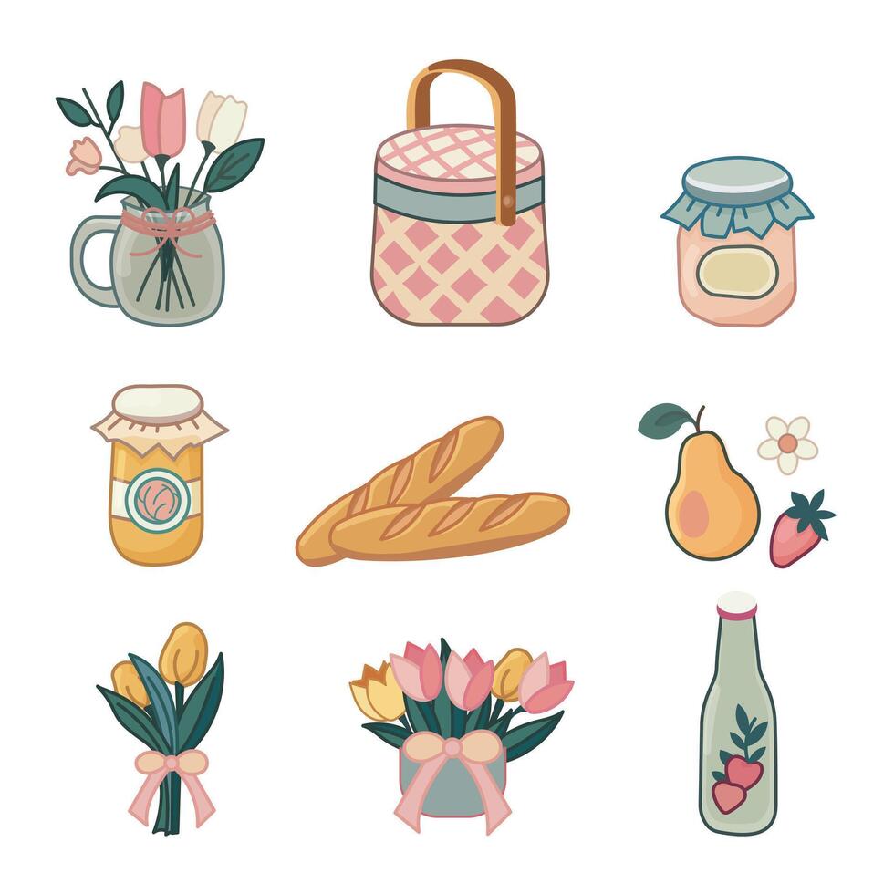 Clipart Set ok vector