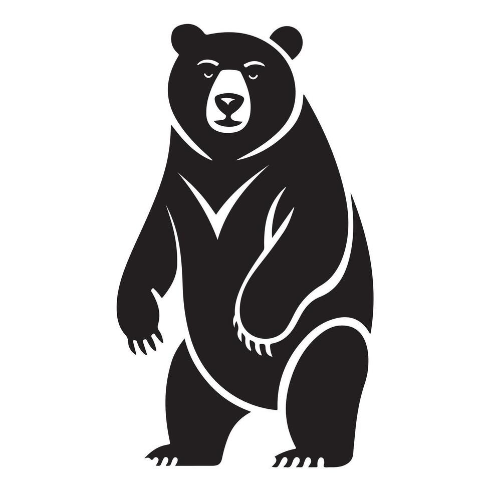 Black Bear Silhouette Set on White Background vector