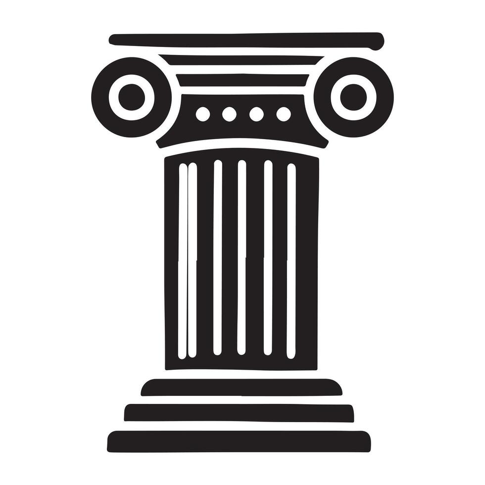 Classic Column Silhouette Design vector
