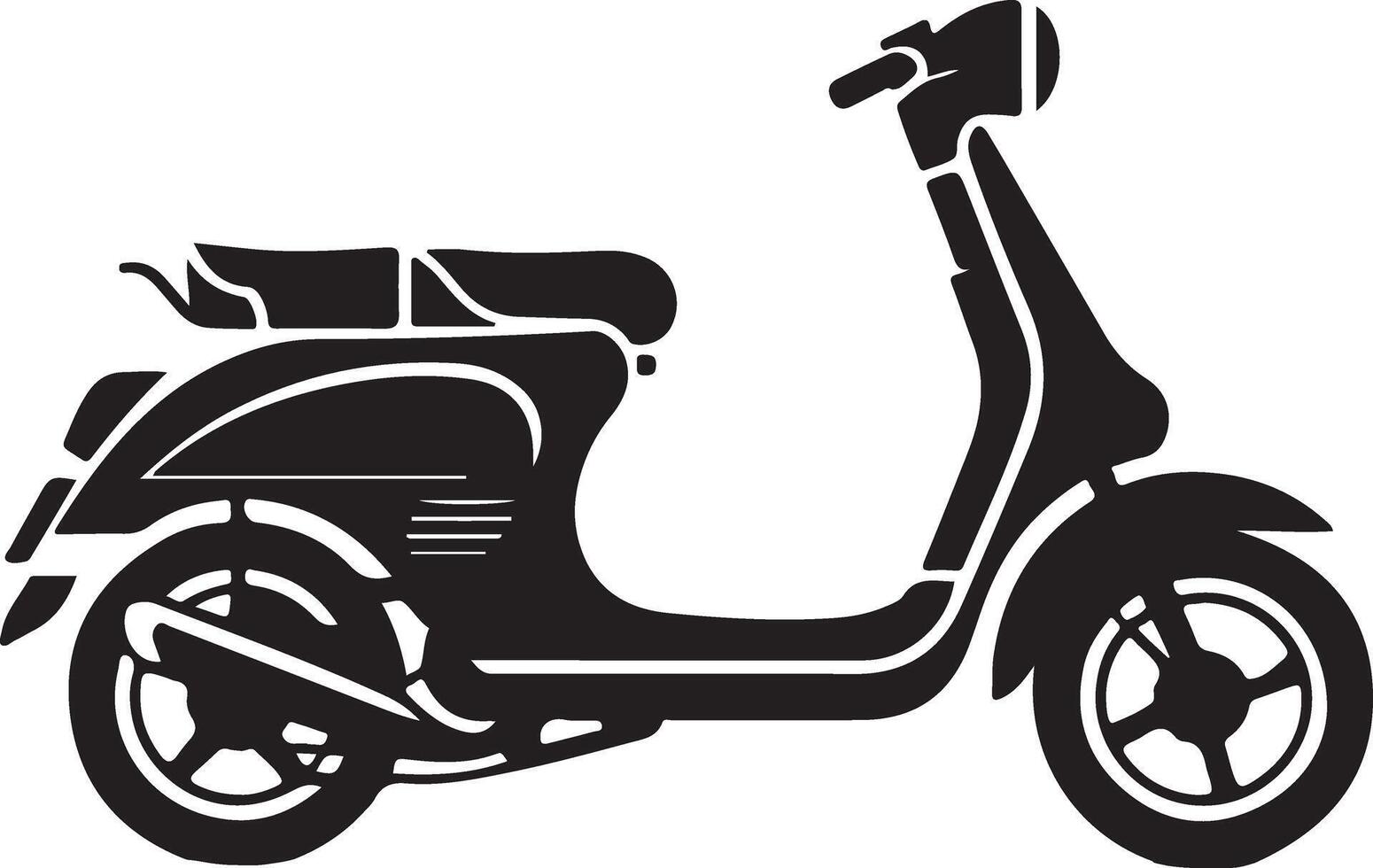 Scooter Outline Silhouette in Black Isolated on White vector