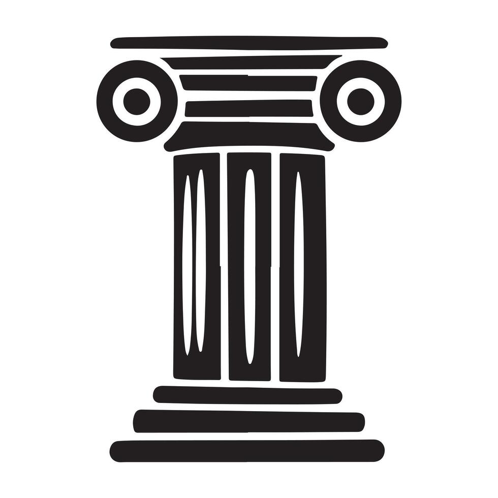 Simple Column Icon Silhouette for Architecture Design vector