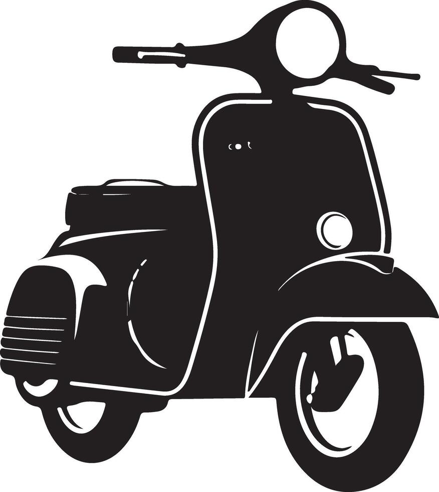 Minimalist Scooter Silhouette Illustration on White vector