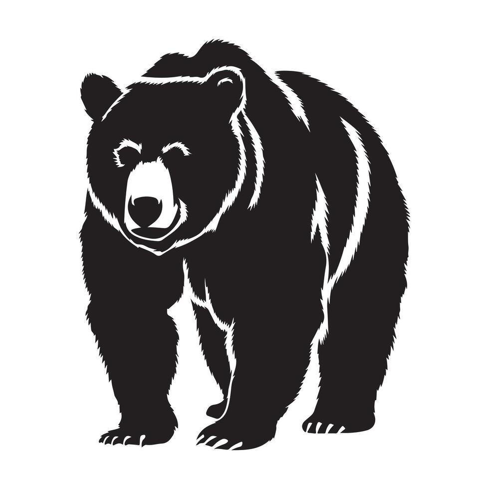 Silhouette of a Bear in Black vector