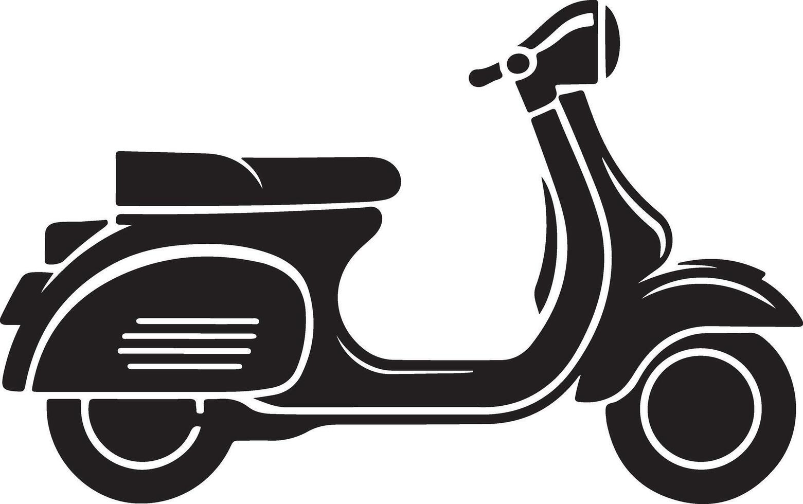 Scooter Profile Icon Silhouette on White Background vector