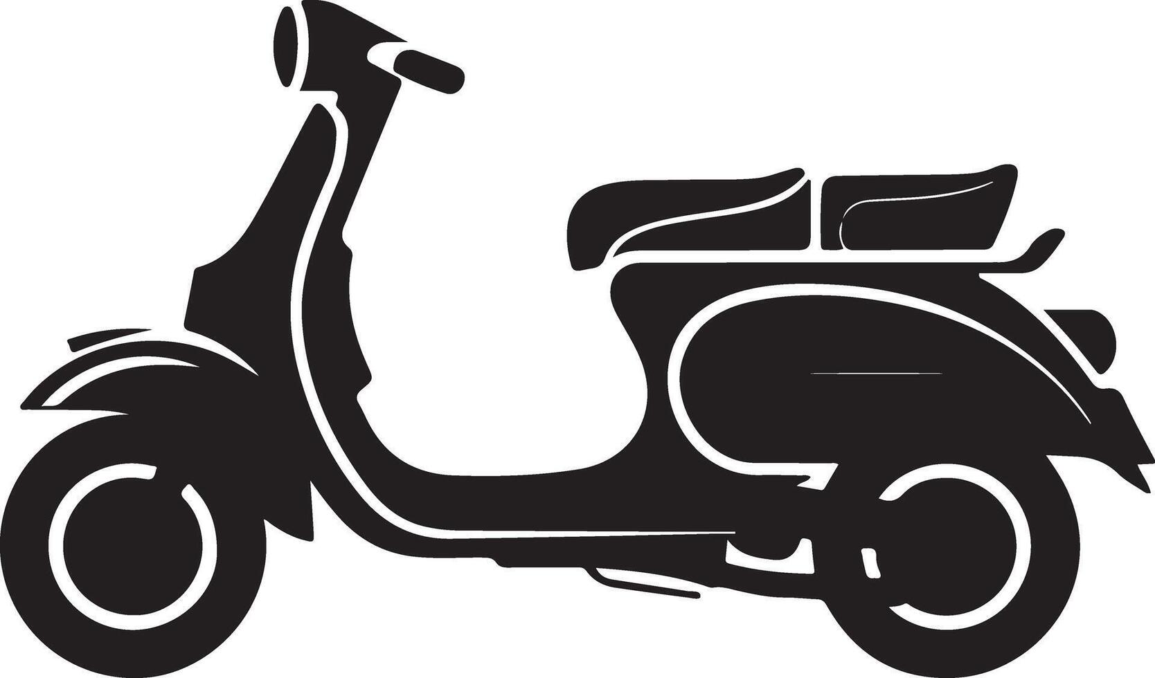 Simple Scooter Silhouette Isolated on Plain White Background vector