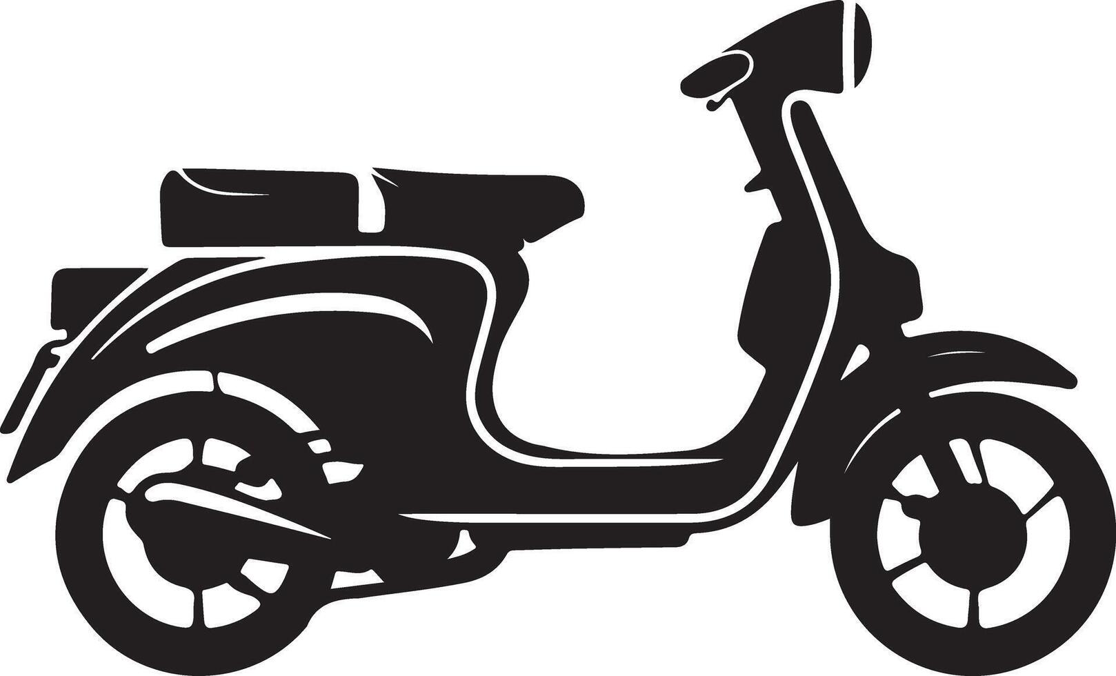 Scooter Silhouette Icon Isolated on White Background vector
