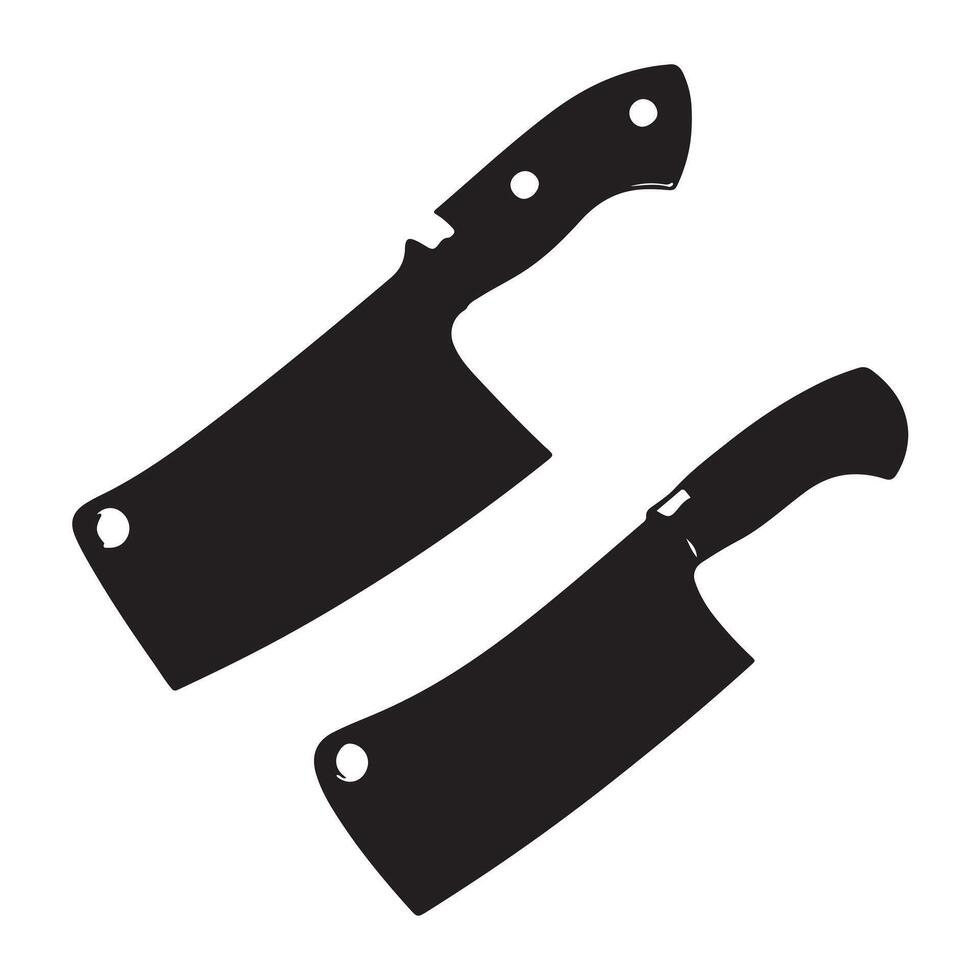Silhouette of a Black Meat Cleaver vector