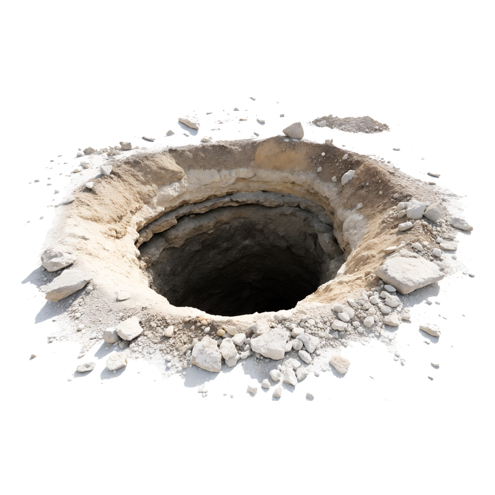 Deep Earth Nature Land Surface Texture Isolated Hole in Ground png