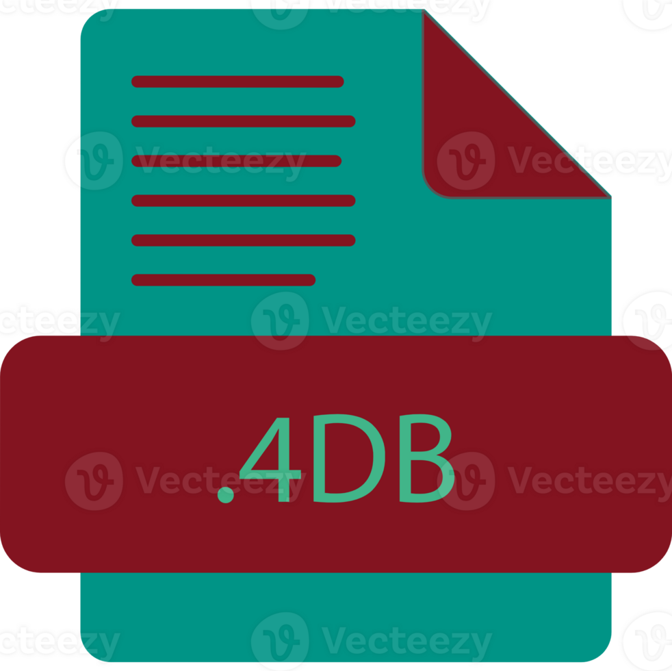 4db File Extension Icon Old Minimal Color Fill png