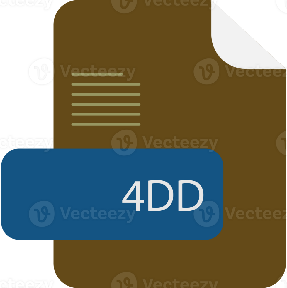 4DD File ectension icon rounded lines and shapes png