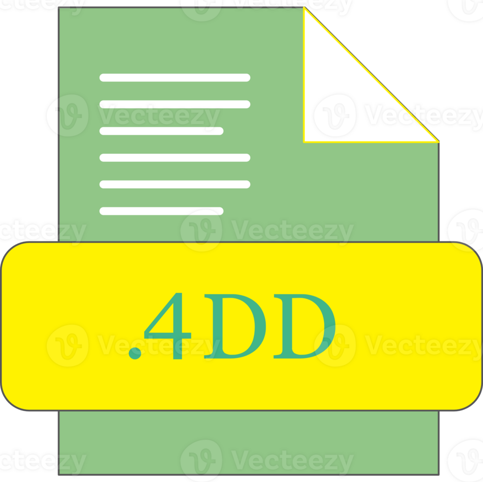 4DD File extension icon fill with minimal colors png