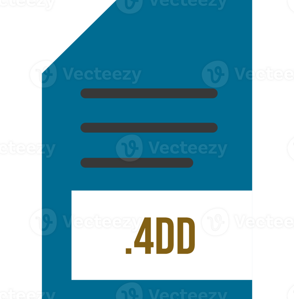 4DD File extension icon minimal color fill png