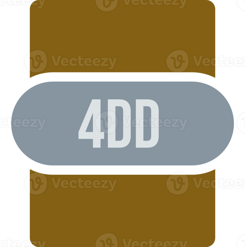 4DD File extention icon rounded and color fill png