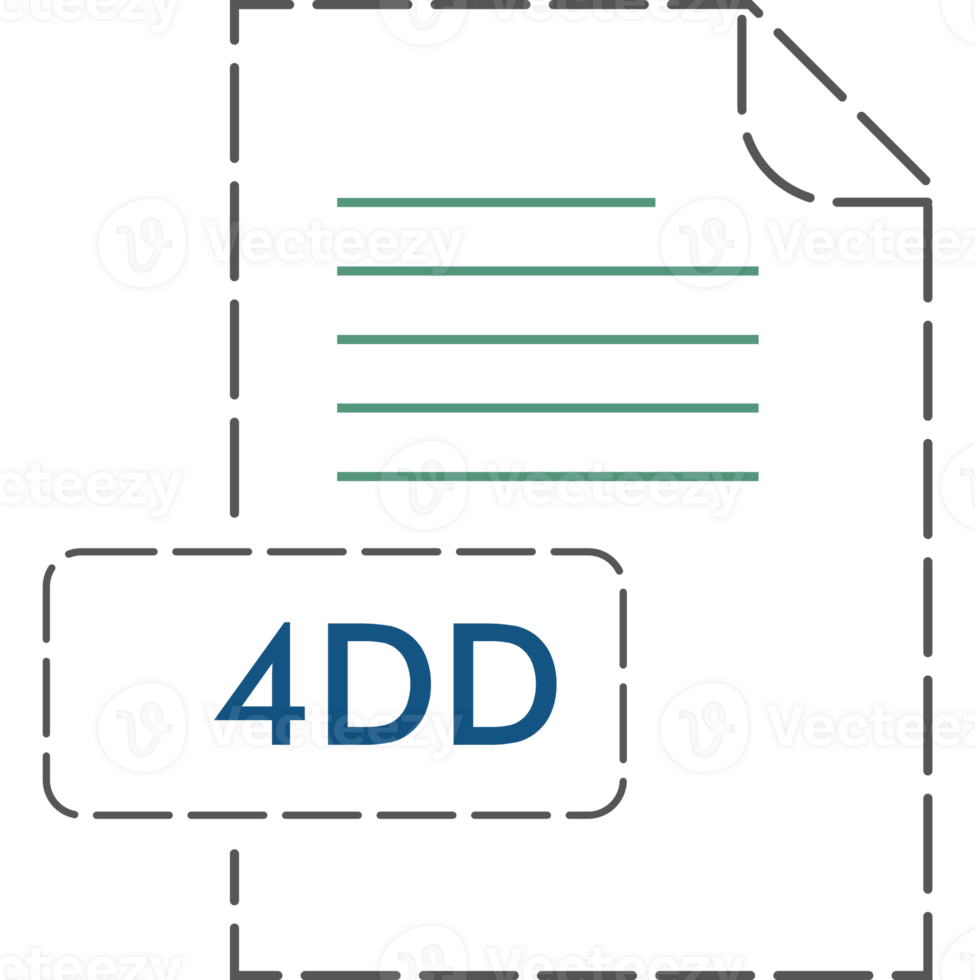 4DD File format icon rounded dashed outline png