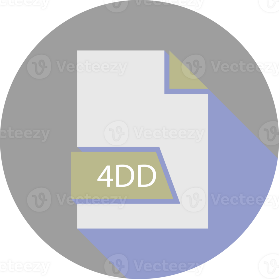 4DD File format icon space in shapes and circular shape outside png