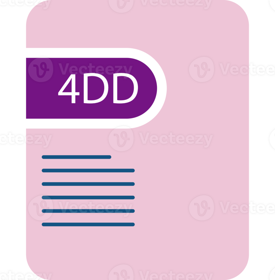 4DD File icon deep and minimal png