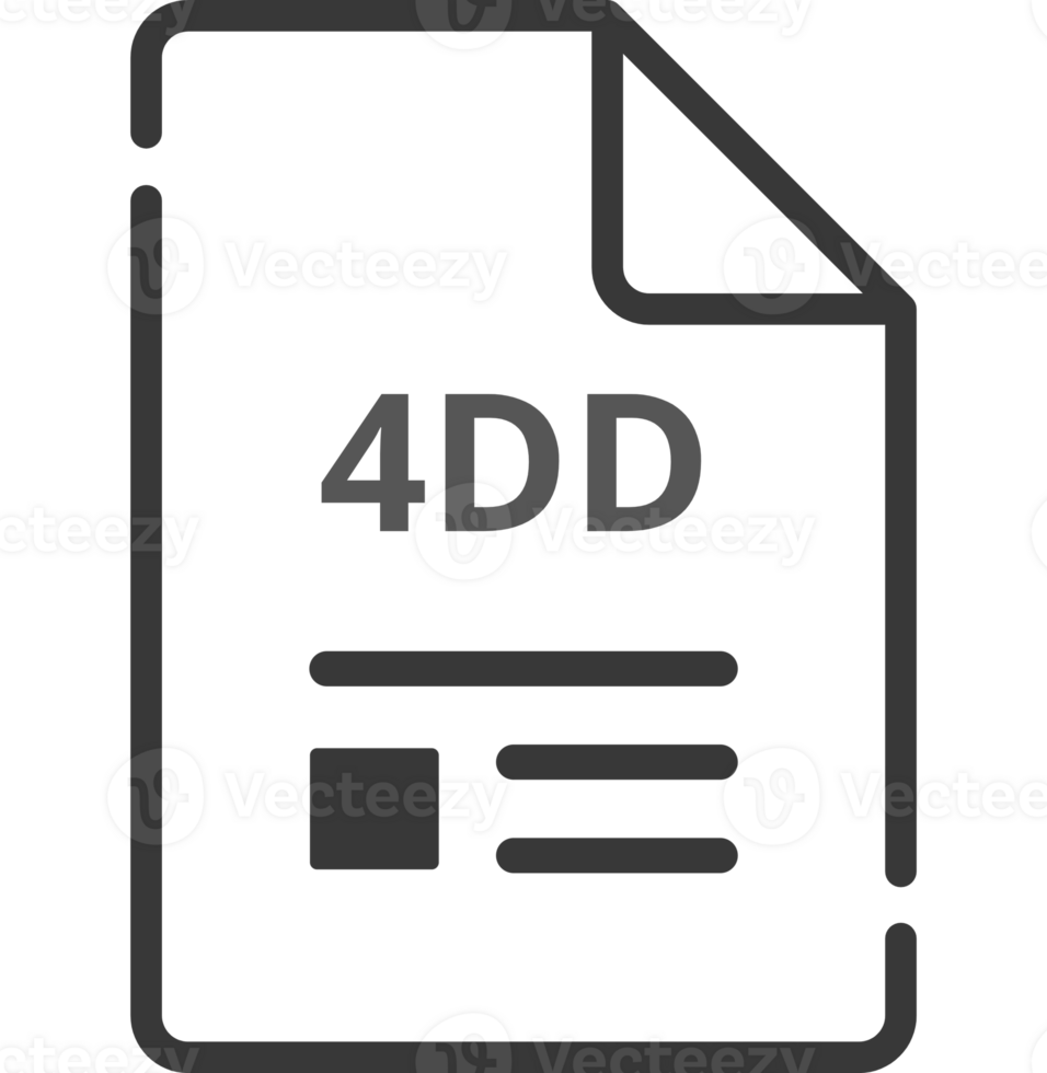 4DD File icon minimal outline with symbol png