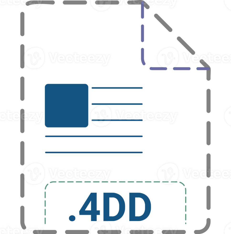 4DD File icon minsk dashed rounded outlines png