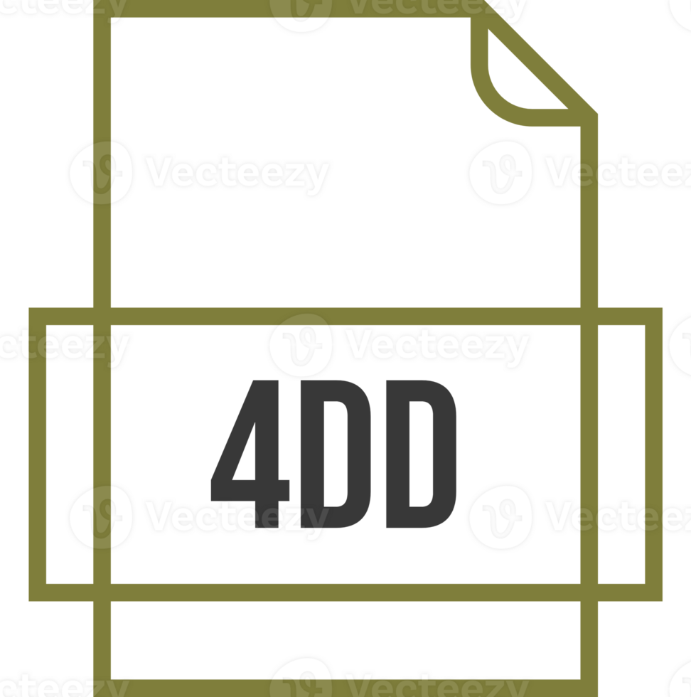 4DD File icon thick outline sharp corners png