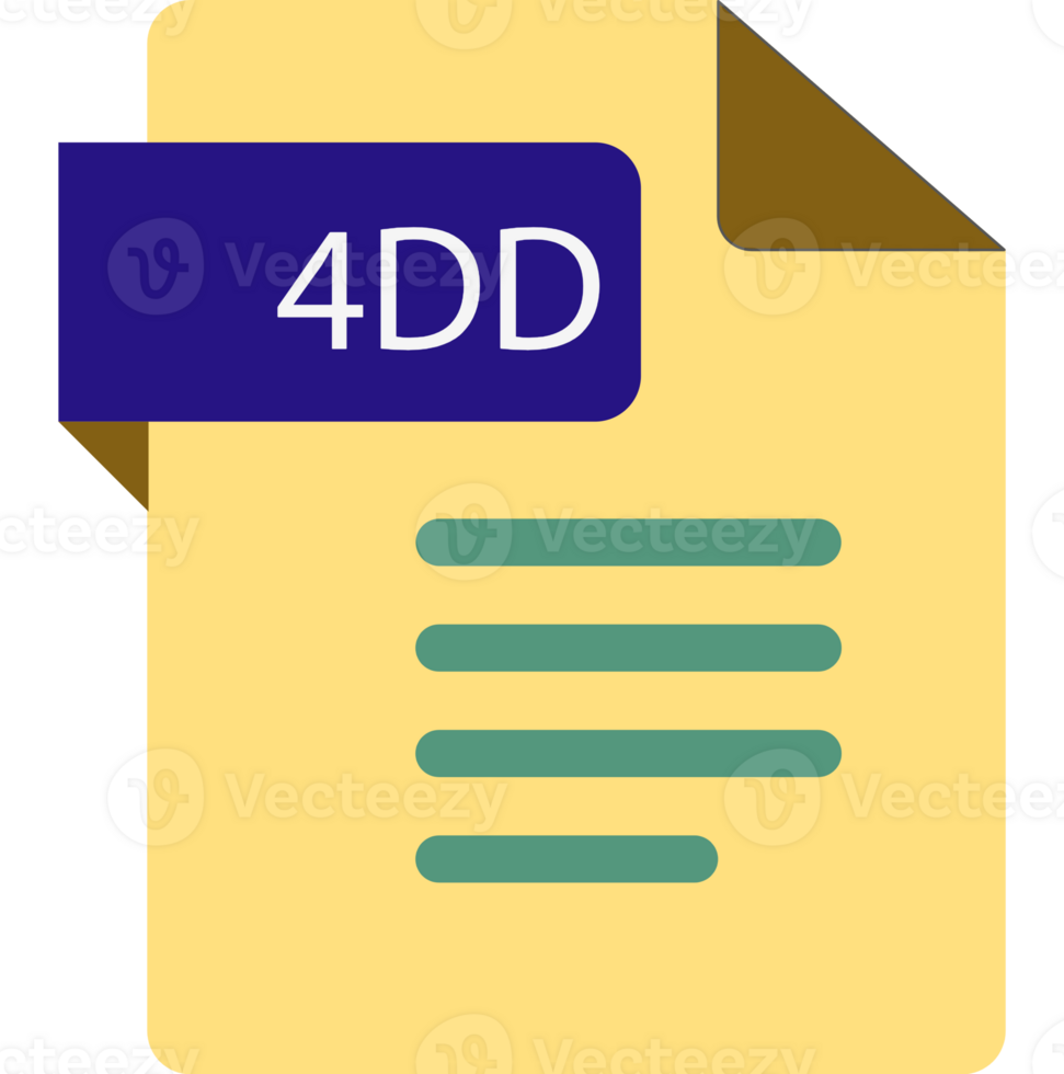 4DD File icon with folded style document png