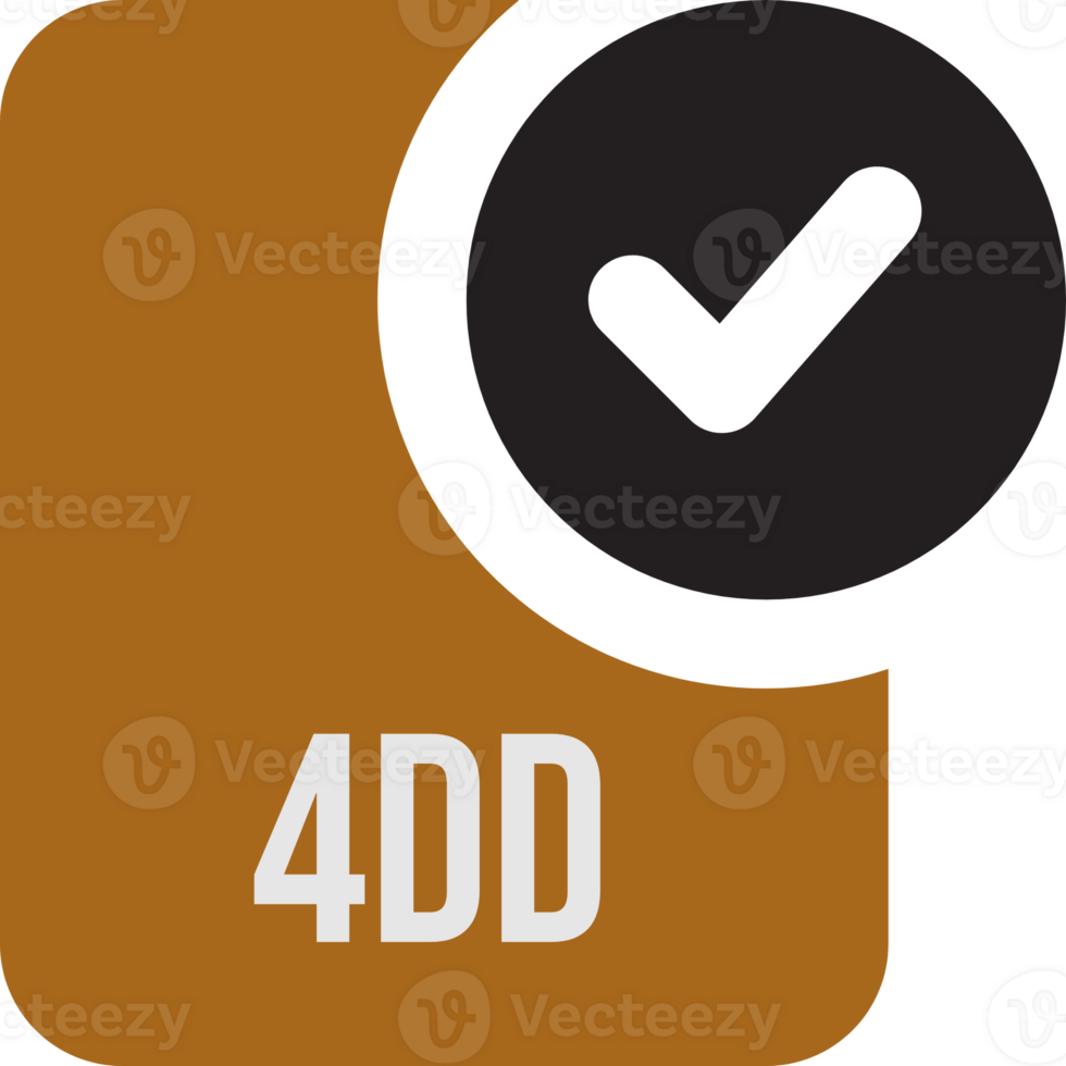 4DD ip file icon with black checked mark png