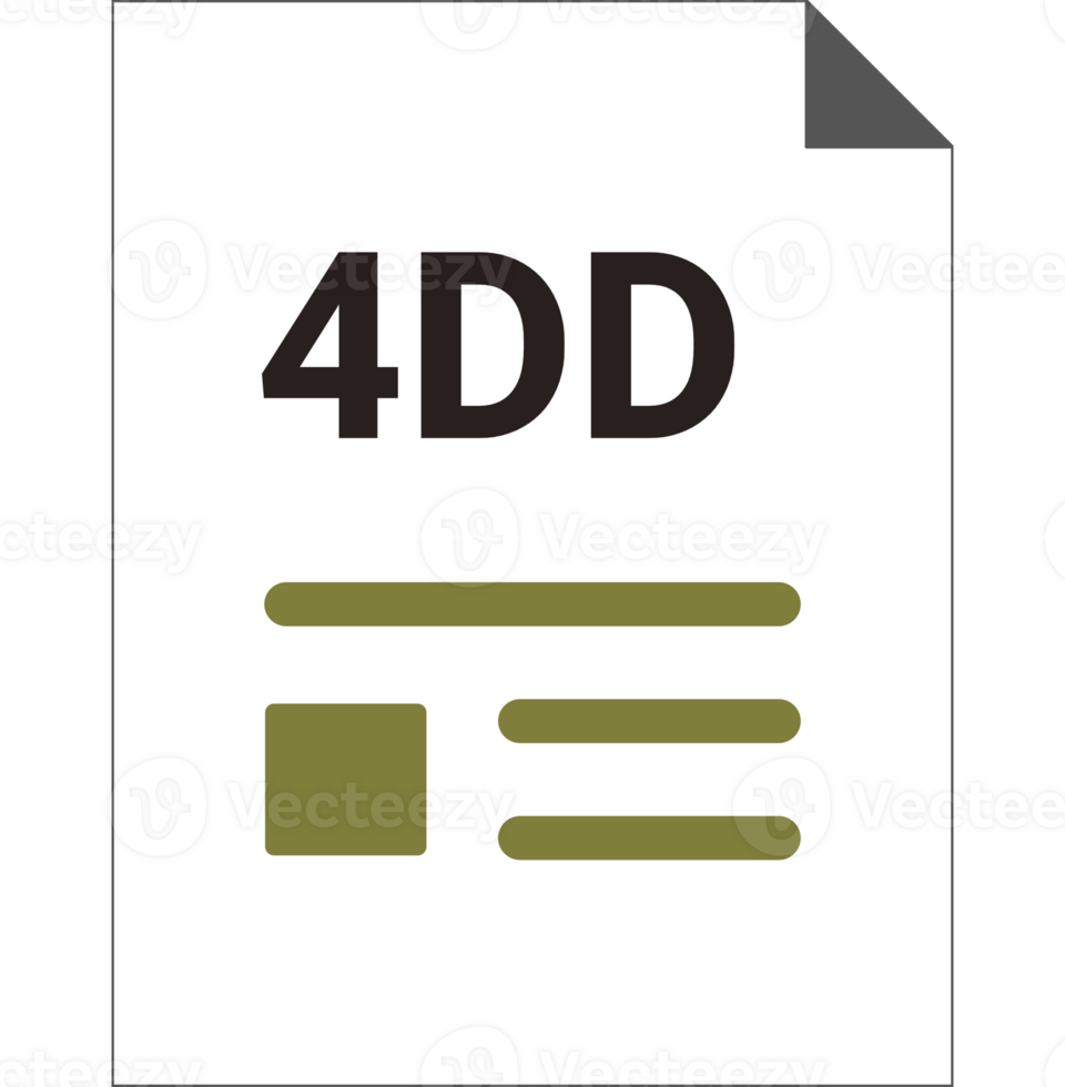 4DD with deep and minimal colors and folded icon png