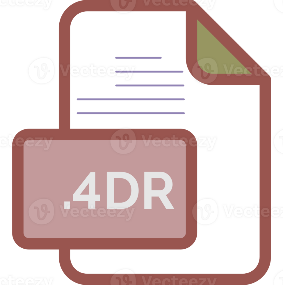 4dr File Extension Icon Color Fill Rounded Corners Inside Transparet png