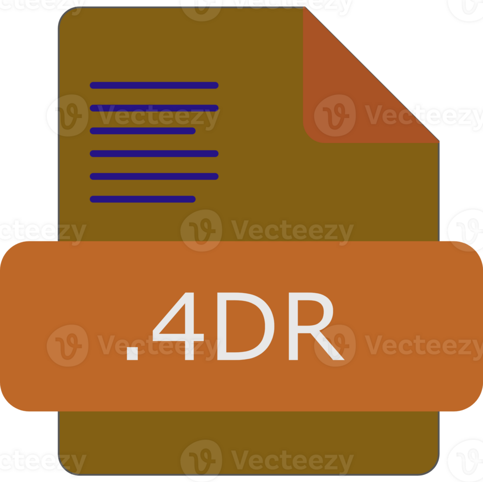 4dr File Extension Icon Inside Fill With Lines Fill png