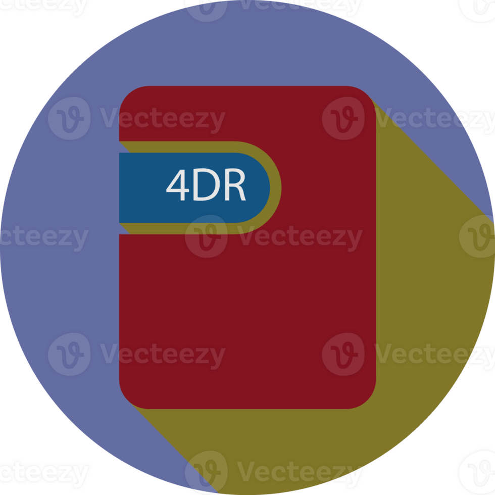 4dr File Icon Black Shadow With Rounded Corners In Circular Shape png