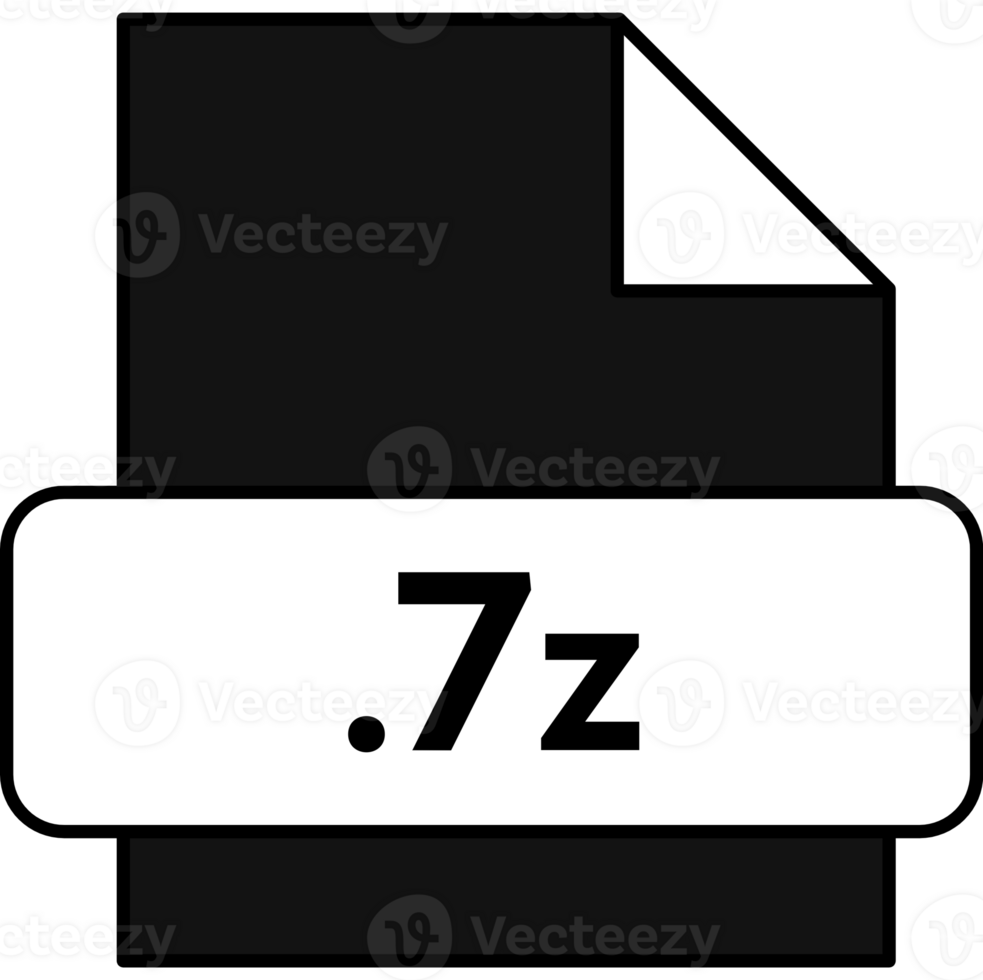 7z File Extension Icon Black Fill png