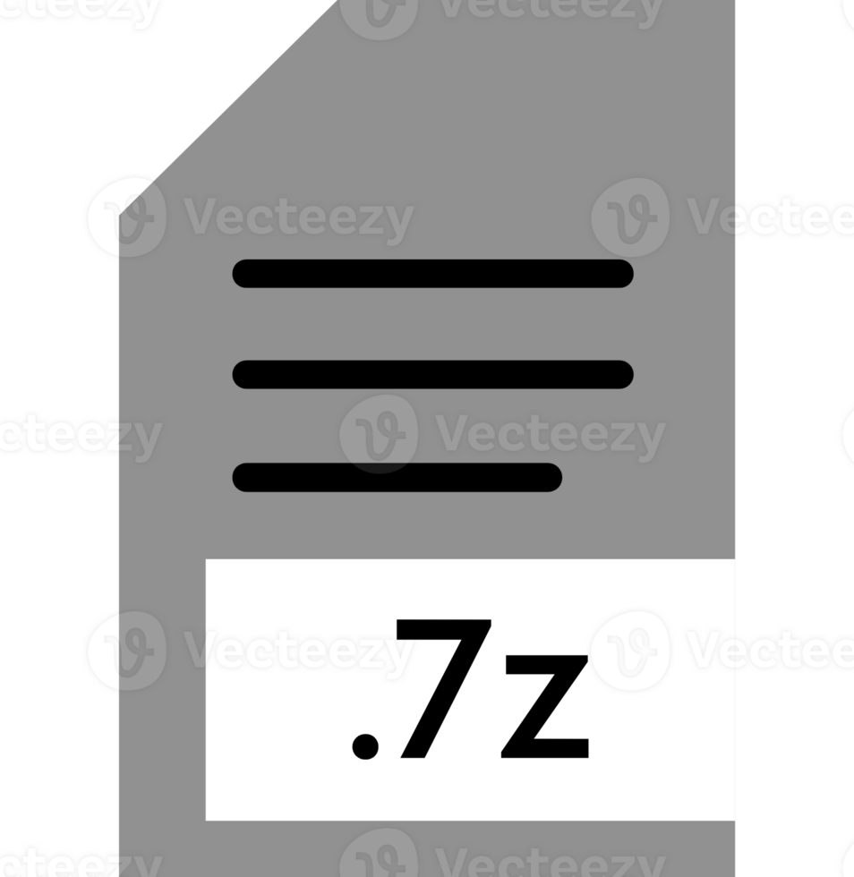 7z File Extension Icon Black And Grey png