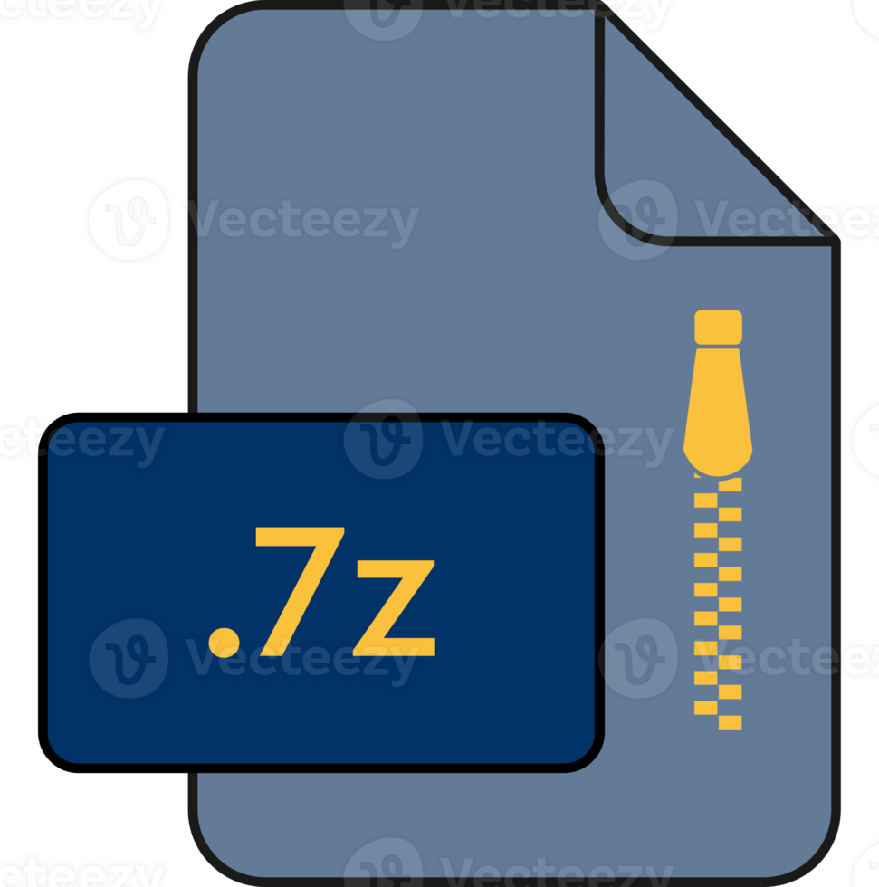 7z File Extension Icon Fill And Outline png
