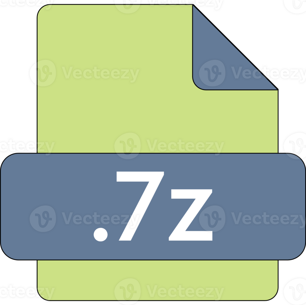 7z File Extension Icon Green Fill png