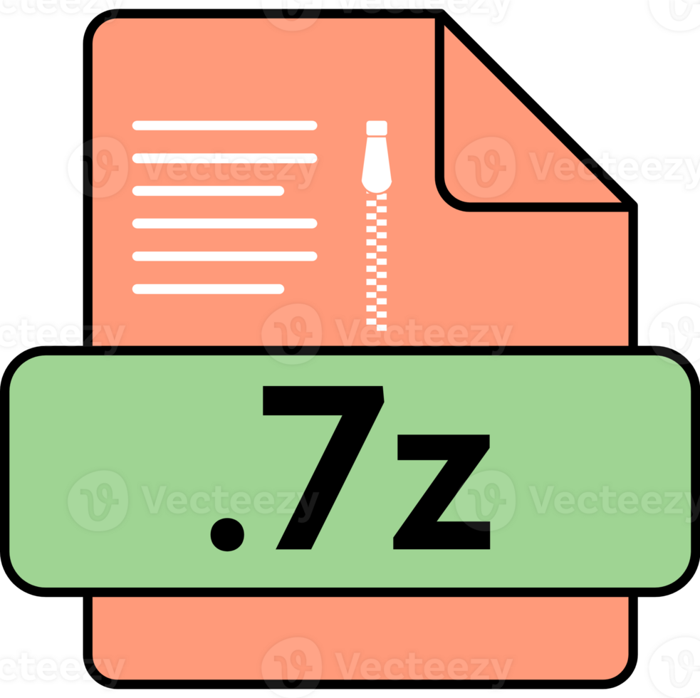 7z File Extension Icon Orange And Green Fill png