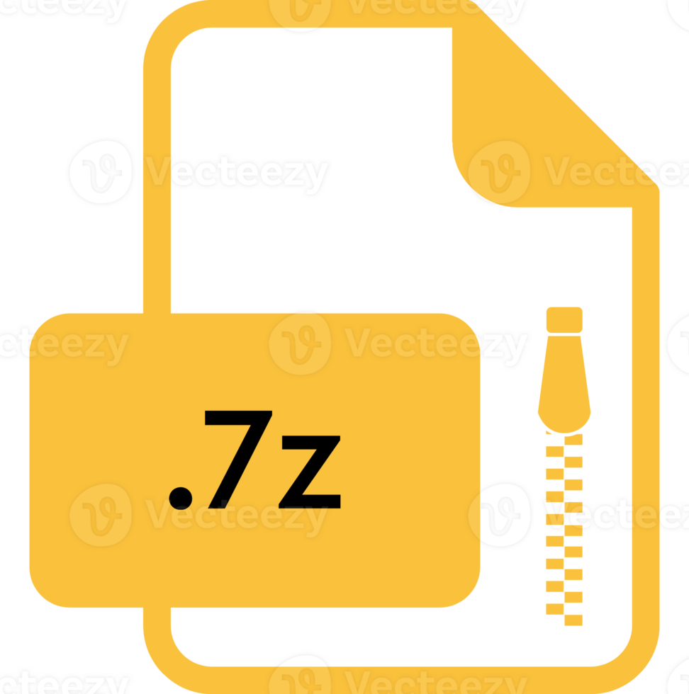 7z File Extension Icon Yellow Fill Rounded Corners png