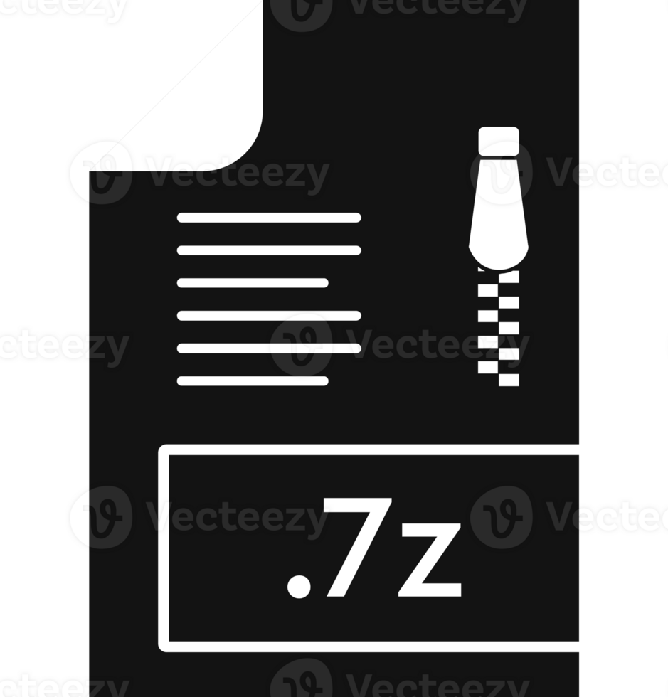 7z File Format Icon Black Fill With Symbol png